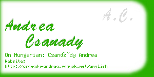 andrea csanady business card